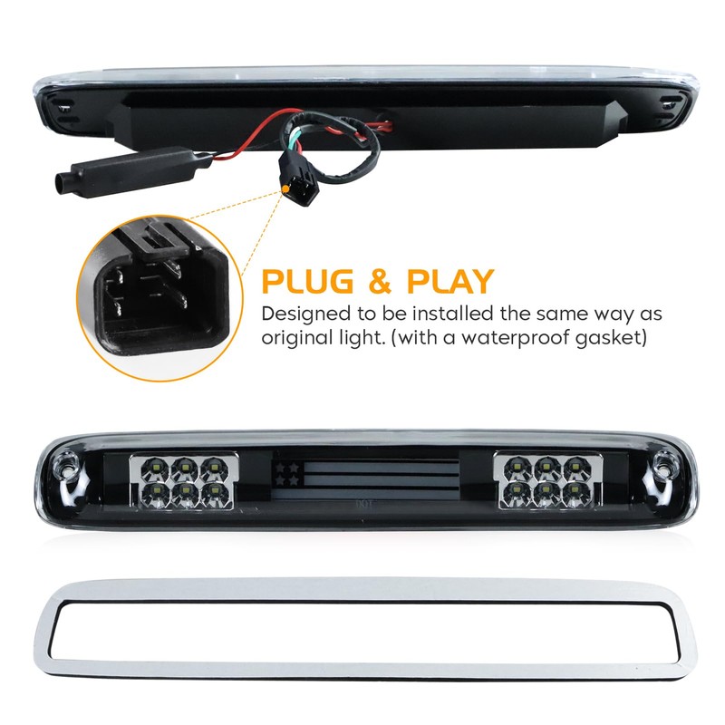 Bomusou LED Tail Light + 3rd Brake Light Kit Fit