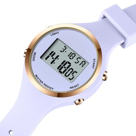 Women LED Display Elecreonic Watch Fashion Chrono Alarm Digital Clock Woman Outdoor Sport Wirstwatch (B-All Purple)