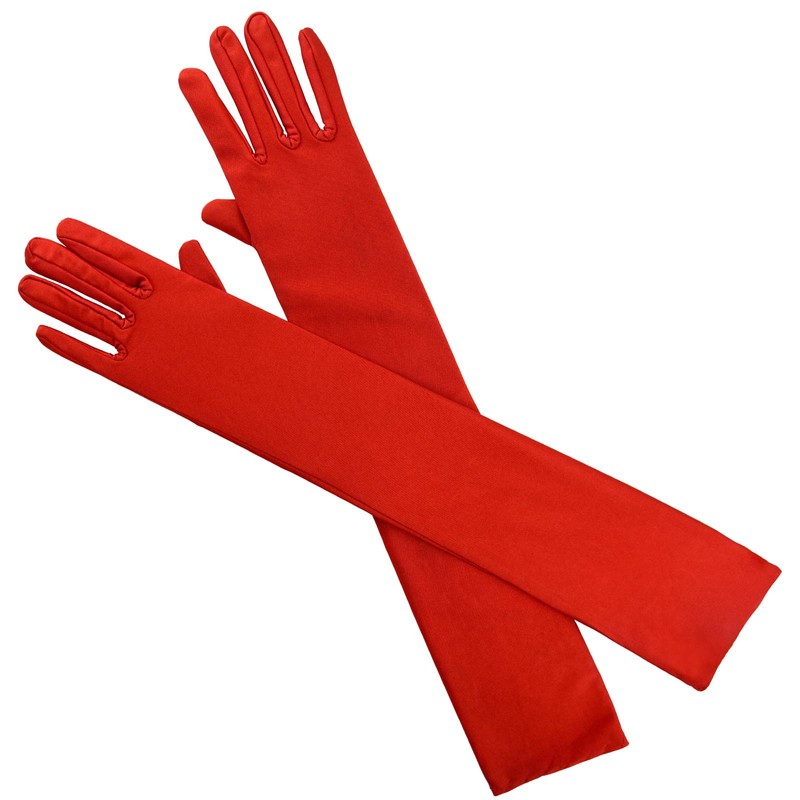 Wobe Long Opera Party 20s Satin Gloves Stretchy Adult Size