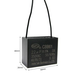 AKZYTUE CBB61 Capacitor 22uf 350V AC Ceiling Fan 2 Wire 50/60Hz for Starting Electric Fan Generator Pump Motor