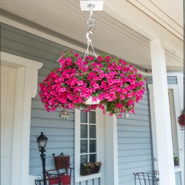 Muccibi Ceiling Hook for Hanging Plants, 2 Pack Adhesive Ceiling Hooks Heavy Duty Holds Up to 30lbs, Stick On for Flower Pots, Lights, Lanterns, Wind Chimes, Decorations, Bird Feeders