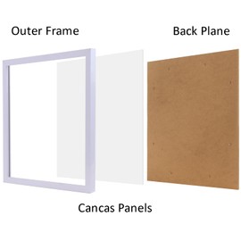 EVERMARKET 12x12 inch Diamond Painting Picture Frames, Compatible With 30x30 cm Without Mat, for Arts or Photos or Posters Display, Frame with Acrylic Protection and Hanging Kit, Pack of 1(white)