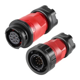 CNLINKO YM-20 9 PIN Industrial Waterproof Connector,IP68 Circular Connector,PBT Plastic Shell Quick Plug Aviation Connector M20 Male Plug and Female Plug