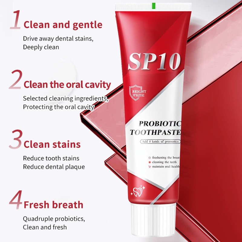 SP10 Probiotic Toothpaste, 2Pcs 100g Teeth Whitening Toothpaste with 4