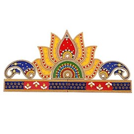 Lotus Flower Designer Floor Rangoli/Home Decor/New Year Decoration/Acrylic Traditional Handmade Rangoli/Floor Decor/Indian Wedding Festival Decoration (Size: - Length 10 Inches X Width 20 Inches)