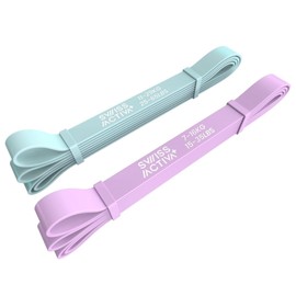 Swiss Activa+ Women's Resistance Bands Set Workout Bands- Versatile Exercise Bands for Working Out, Pilates Bands,Physical Therapy, and Strength Training 7-15 Kg