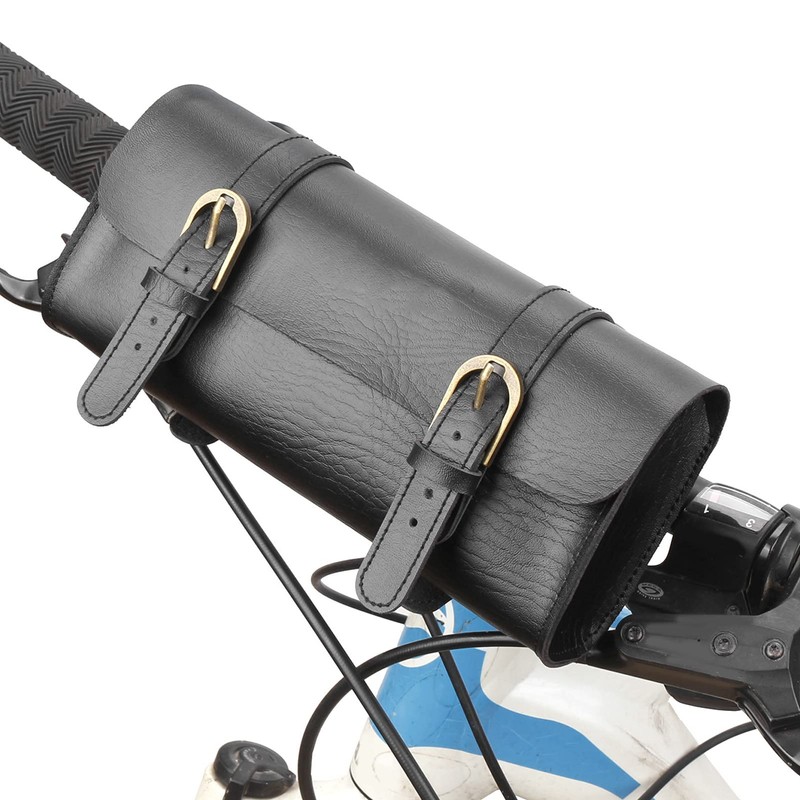 VGEBY Vintage Bike Bag, PU Leather Classic Handlebar Saddle Cycling