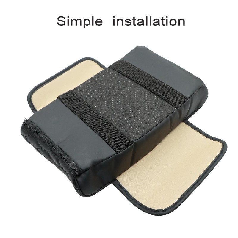Priprilod Black Car Center Console Armrest Pillow, Memory Foam with