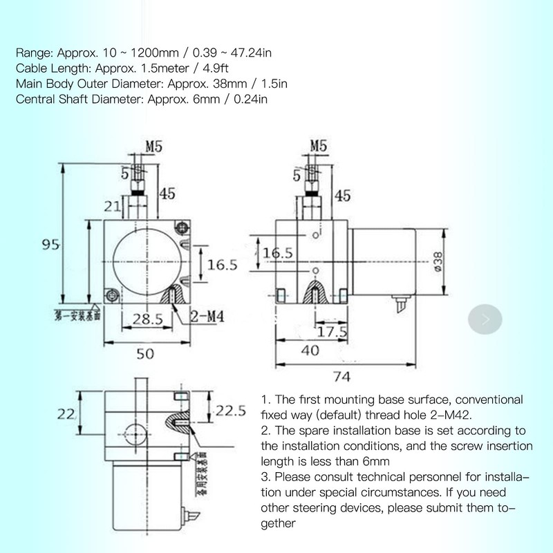 Pulley Encoder, DC8-24V Linear Motion Measurement, Pulse Stroke, Optional Efficient