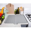 Luxet Silicone Dish Drying Mat with Built-in Drain Lip -