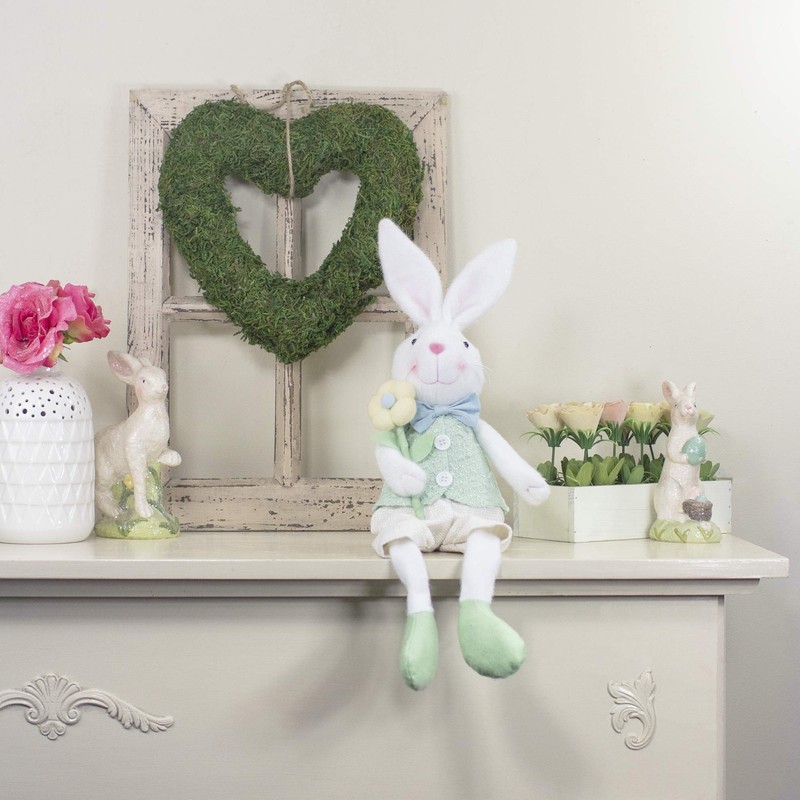 Northlight 24" White and Green Boy Bunny Rabbit Easter and
