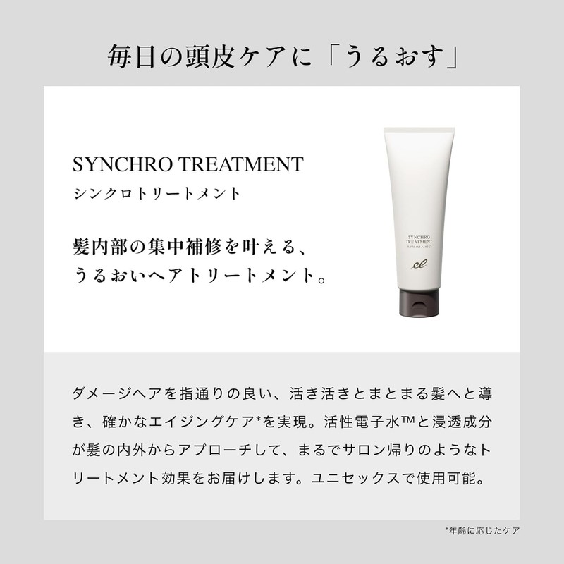 【Official】ELECTRON (エレクトロン) Synchro Shampoo Femme 300ml & Synchro Treatment Bottle