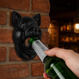 MGTECH Pig Bottle Opener Wall Mounted, Cast Iron Beer Opener