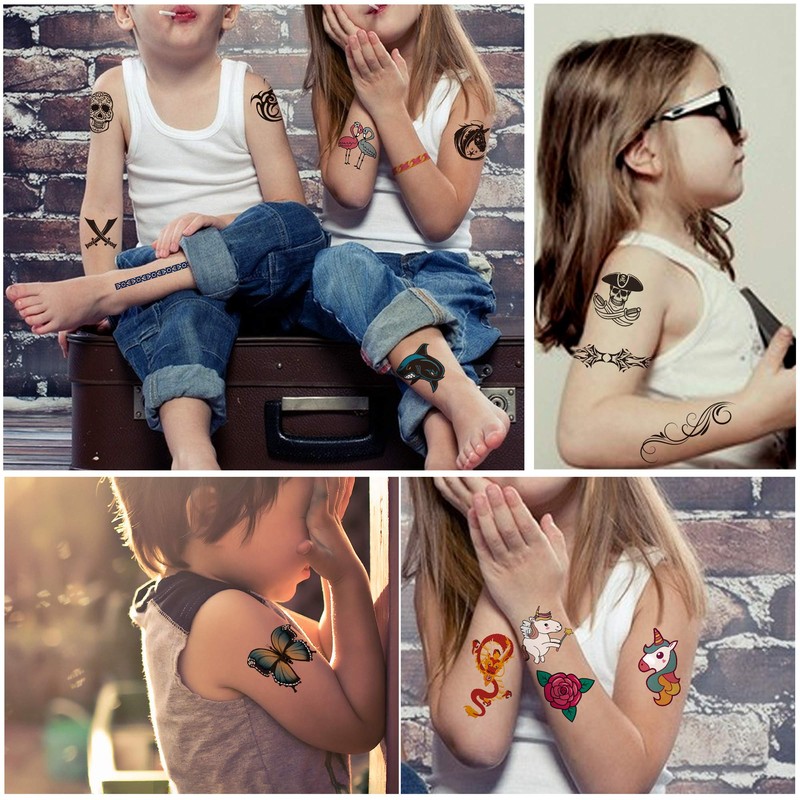 Yazhiji 36 Sheets Temporary Tattoos for Kids Boys Girls Adults