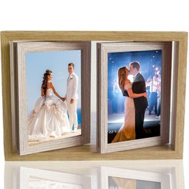 Double Sided Rotate Photo Frame,Wooden Photo Frame,Holds 4 Photos 6x4,Wedding Photo Frame