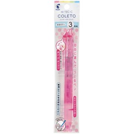 PILOT PLHKCG15CDP Multifunctional Writing Instrument Hi-Tech C Coleto Hong Tai 3 DP Pack Dot Pink