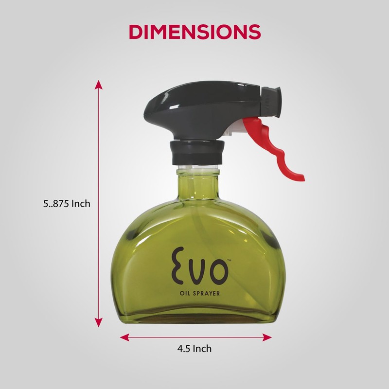 Evo Oil Sprayer Glass, Non-Aerosol for Olive, Cooking Oils, and