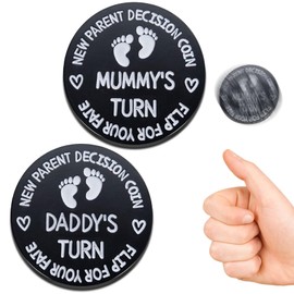New Dad Mom Gifts Funny Decision Making Coin, New Baby Gift for Parent Mummy Daddy Pregnancy Women First Time to be Moms Dads Mother's Day Father's Day Gifts Double Sided