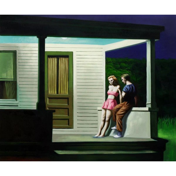 SUMMER EVENING Edward Hopper art painting PREMIUM SATIN USA reprint