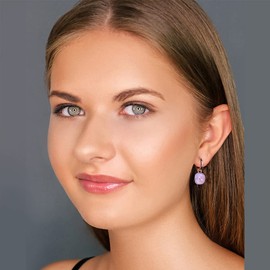 Rose Gold Hoop Charm Pendant Brand Crystals Earrings 925 Sterling Silver Nobel Schmuck, Glass, Crystal