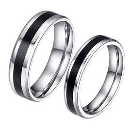 HIJONES Jewellery Mens Stainless Steel Couples Promise Ring Size S