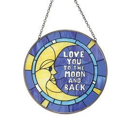 Enesco Our Name is Mud Love You to The Moon Hanging Window Suncatcher, 5 Inch, Multicolor