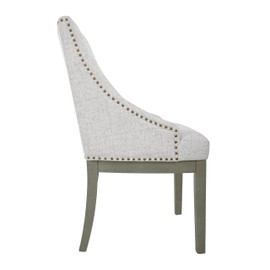 HomePop Home Decor | Upholstered Anywhere Dining Chair | Accent Chairs for Living Room & Bedroom | Decorative Home Furniture - Neutral Textured Solid (Single Pack)