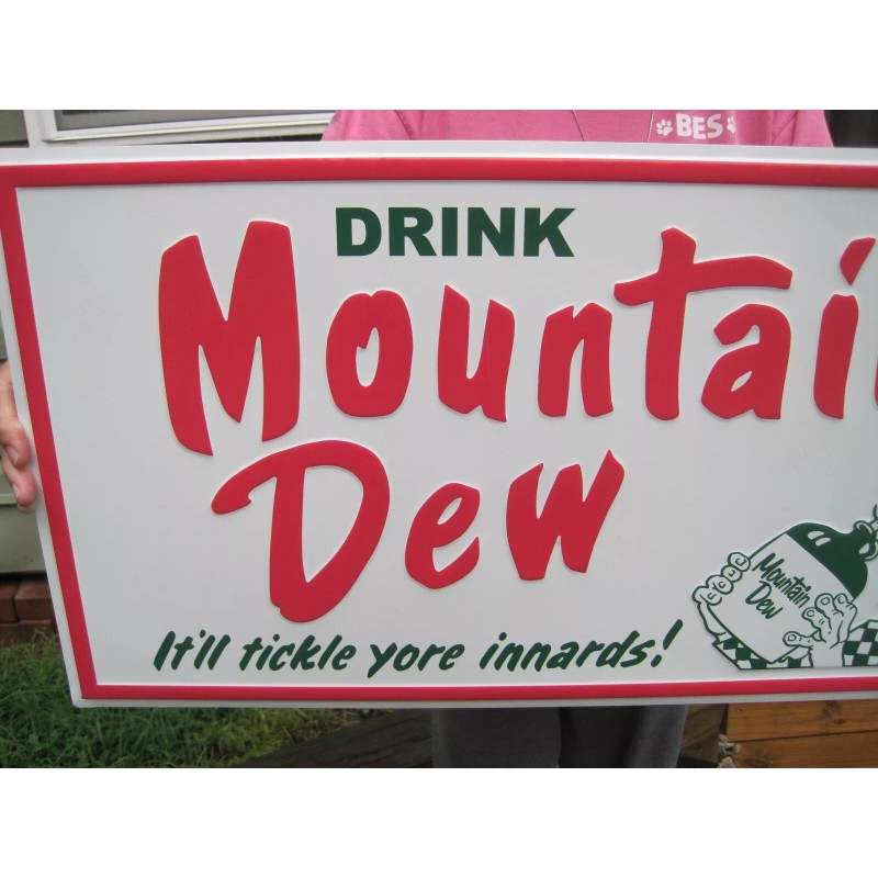 Mountain Dew 31.5" x 15.75" Mountain Dew Embossed Steel Sign