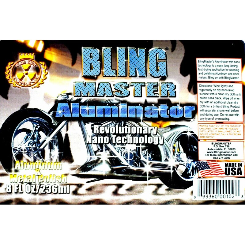 BlingMaster (Aluminator) All Metal Polish 8oz bottle Polish to Mirror