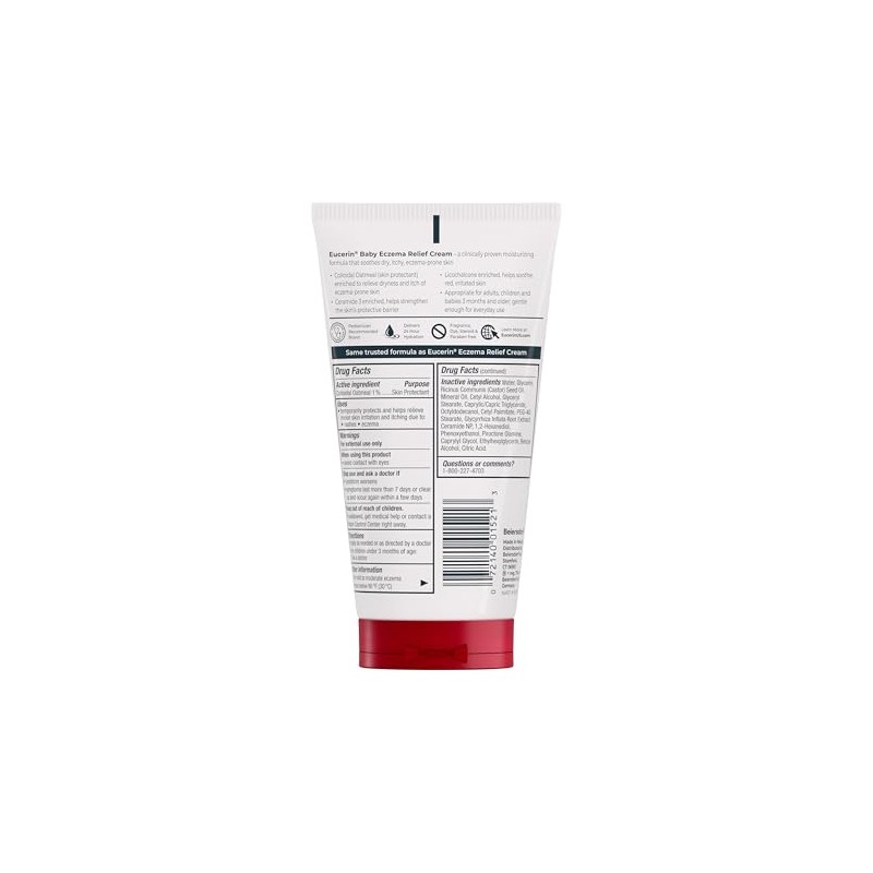 Crema de alivio corporal Eucerin bebé eccema, 5 onzas
