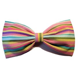 Striped Hair Bows (Alligator Clip, Pastel Easter)
