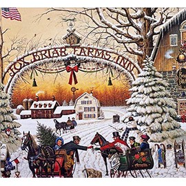 Gallerygems Charles Wysocki A Christmas Greeting New Custom Framed Art 17" x 18"