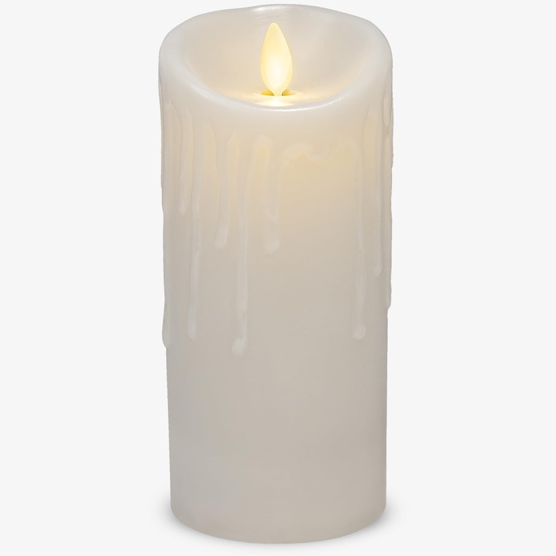 Luminara Wax Drip Flameless LED Candle, White 3" x 6.5",