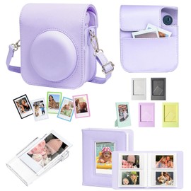 CAIYOULE Mini 12 11 Accessory for Fuji Instax Mini 12 and 11 Instant Camera, Accessory includes PU Leather 12 11 Case, Mini Album, Frame, Magnetic Photo Pouch, Photo Case，Purple (No camera)