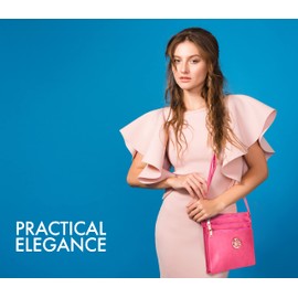 Woodland Leathers Crossbody Bags For Women, Multi Zipper Spacious Cross Body Bag Women With Adjustable Crossbody Strap, Golden decorated Women's Hobos & Shoulder Bags (Navy)