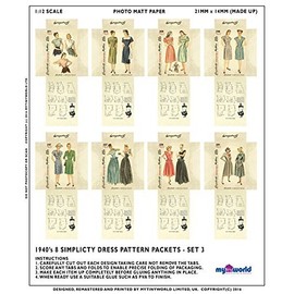 MyTinyWorld 8 Miniature DIY Simplicity Dress Pattern Packets (DPDS03)