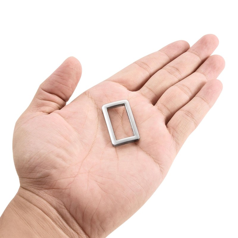 sourcing map Metal Rectangle Ring Buckles 25.7x12.5mm for Bags Belts