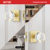 Heittis 2 Pack Gold Glass Door Knobs Interior,Round Interior Crystal
