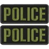 POLICE 2 EMBROIDERY PATCHES 3X8 '' VELCR@ ON BACK OD