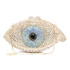 Chaliwini White Evning Bag Evil Eye Designer Bridal Clutch Purses