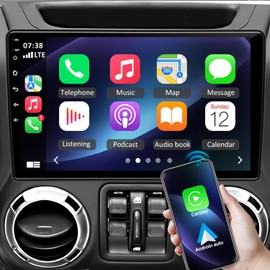 Car Radio Stereo for Jeep Wrangler JK 2007-2018 Compass Grand Cherokee Dodge Ram 1500 Wireless CarPlay Android Auto,10 inch IPS Touchscreen GPS Bluetooth FM SWC Backup Camera