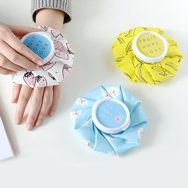 Hot and cold compress bag (small) Ice bag compress pack Ice compress Cold and hot Steaming bag (small) - Pink rabbit 5ea