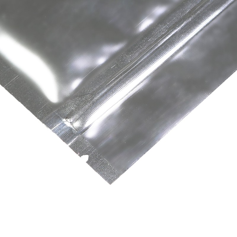 Double-Sided Glossy Silver Reasealable Zipper Seal Lock Packaging Flat Smell
