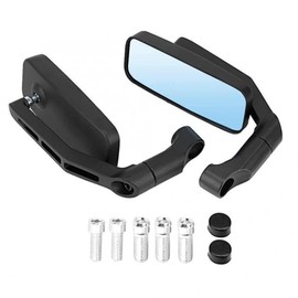 Coolboyer 2Pcs/Pair Motorcycle Mirror Scooter E-Bike Rearview Mirrors for Yamaha Honda Suzuki Kawasaki Harley Cruiser Chopper (Black)