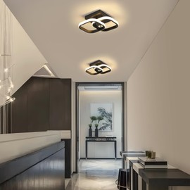 Osairous LED Ceiling Light Black, Modern Ceiling Light Square 2135 LM, Aluminium Ceiling Lighting Lamps for Bedroom, Kitchen, Corridor, Warm White 3000 K, 29 cm