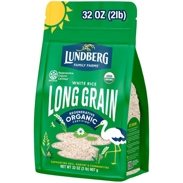 Lundberg White Rice Regenerative Organic Certified – Non-Sticky Aromatic Long...