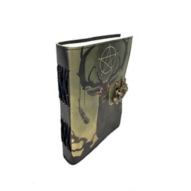 ROOGU Hirsch Wald [M] Leder Tagebuch Skizzen Notizbuch Vintage Indien UV Druck Handmade