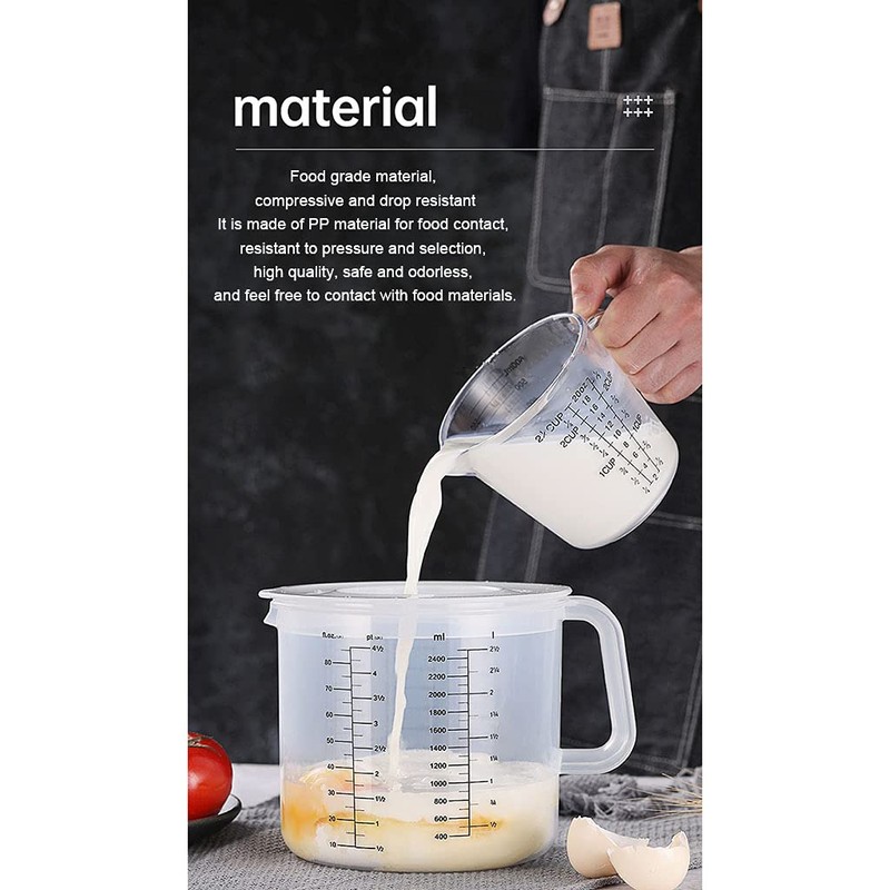 HUANIZI 1 x 2.5L Mixing Bowl with Lid, Transparent Mixing