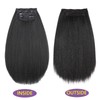Kinky Straight Clip Ins Hair Extensions Natural Black for Black