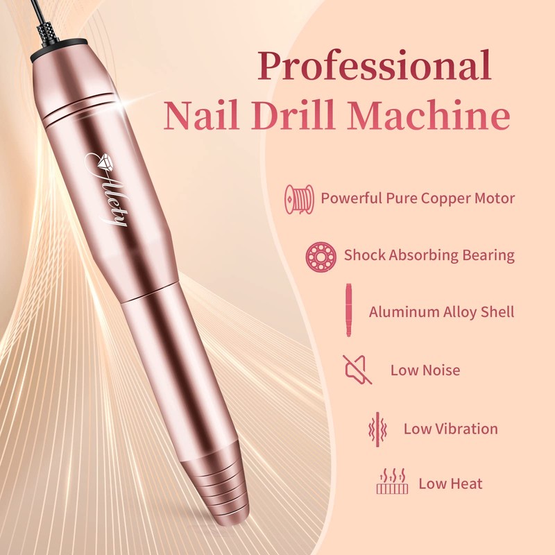 Alety Electric Nail Drill Kit, Portable Electric Nail File for
